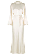LA LUNE OPEN BACK WRAP MIDI DRESS - CREAM