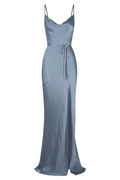 LA LUNE BIAS COWL MAXI DRESS - BLUE SMOKE