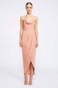 CORE LACE UP COWL MAXI - DUSTY PINK