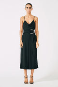 VOLTAIRE COWL JUMPSUIT WITH RINGS - BLACK