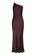 GISELE ONE SHOULDER BIAS DRESS - MULBERRY