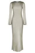 JOAN L/S BIAS MIDI DRESS - SAGE