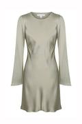 JOAN L/S BIAS MINI DRESS - SAGE