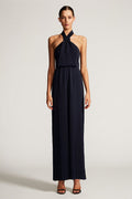 CORE KNOT DRAPED JUMPSUIT - NAVY