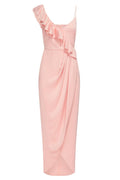 LUXE ASYMMETRICAL FRILL DRESS - PETAL