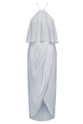 LUXE HALTER FRILL DRESS - CLOUD