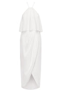 LUXE HALTER FRILL DRESS - IVORY