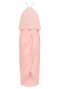 LUXE HALTER FRILL DRESS - PETAL