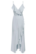 LUXE BIAS FRILL WRAP DRESS - CLOUD